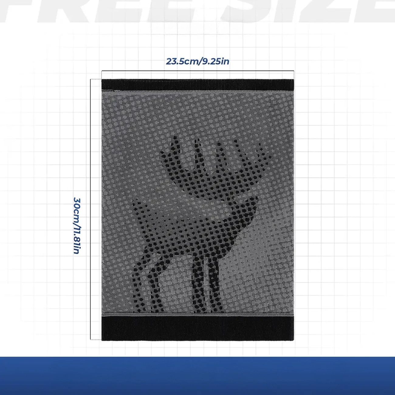 Shall i qafës / bandanë sportive Qunature 11230014002, najlon i frymëmarrshëm elastik, pa qepje, madhësi universale, e zezë