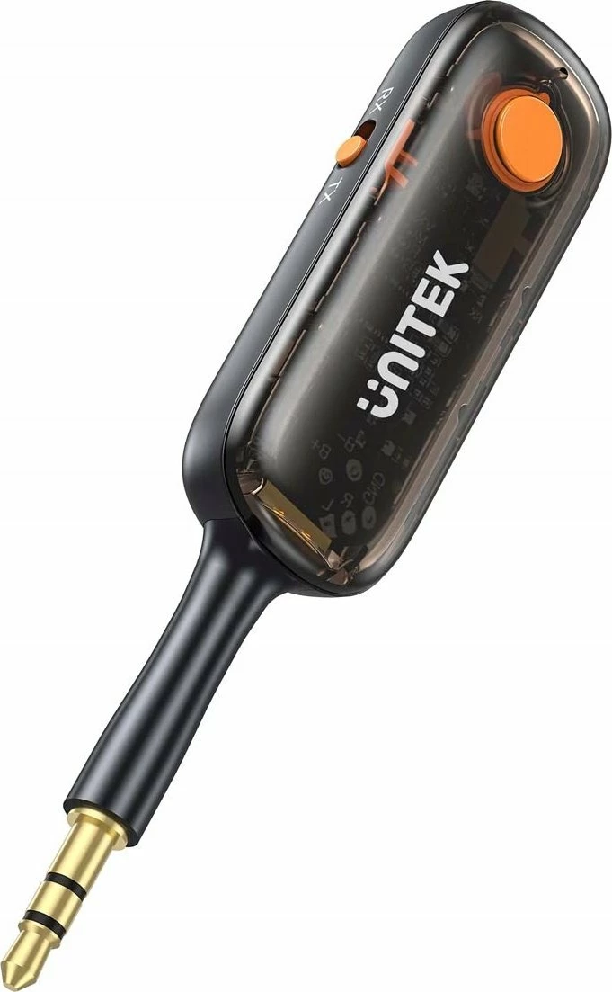 Adapter Bluetooth Unitek B1111A01, Bluetooth 5.3, 2-në-1 TX/RX, MiniJack 3.5mm, deri 10m, i zi
