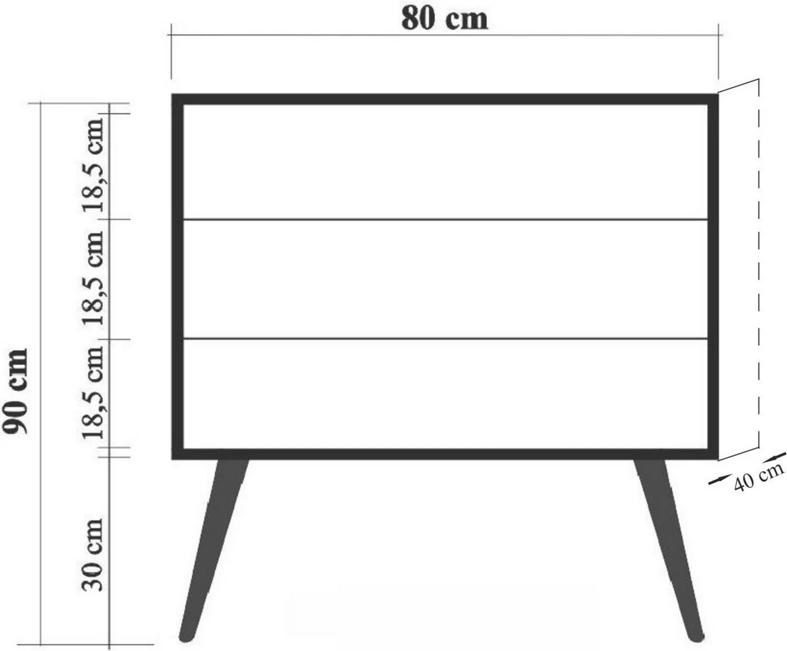 Komodinë Hanah Home, City Trio Tulip, ngjyrë lisi sonoma