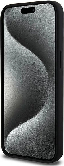 Mbështjellës DKNY Liquid Silicone me logo të bardhë, MagSafe, për iPhone 14 Pro Max, i zi