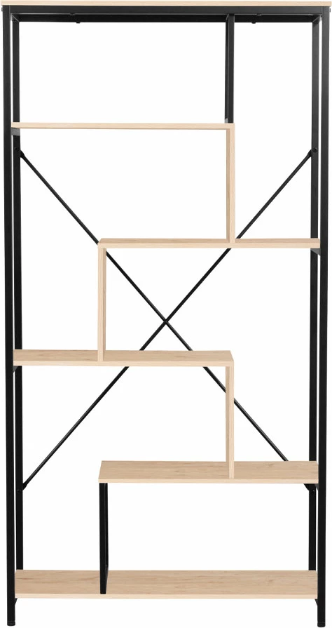 Raft librash QUICK, ngjyrë natyrale dhe e zezë, 85x35x163