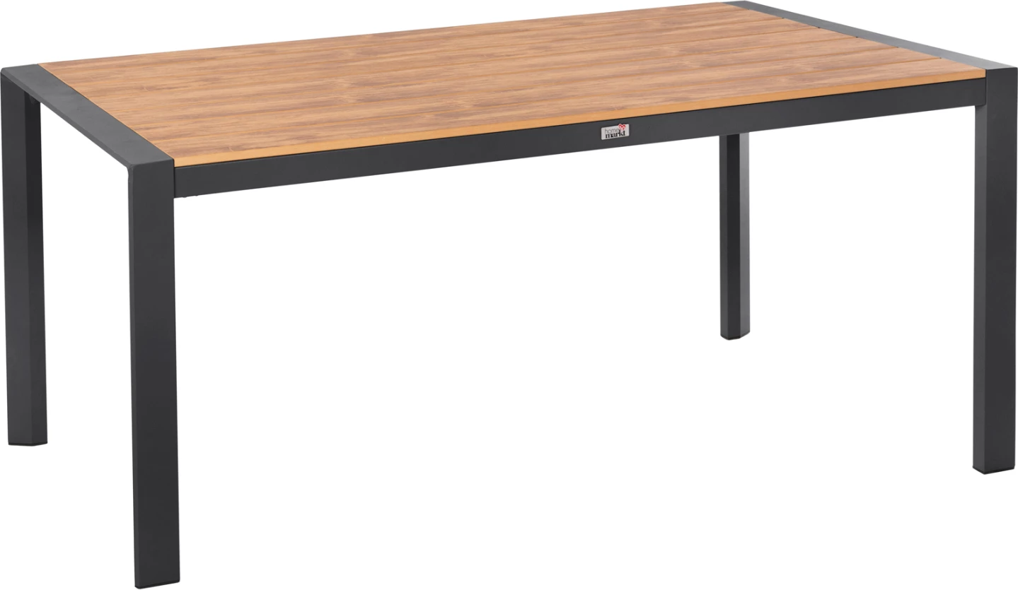 Tavolinë për terasë GOYA FH6059.03 alumini, ngjyrë antracit, sipërfaqe tavoline polywood, 160x80x75 cm