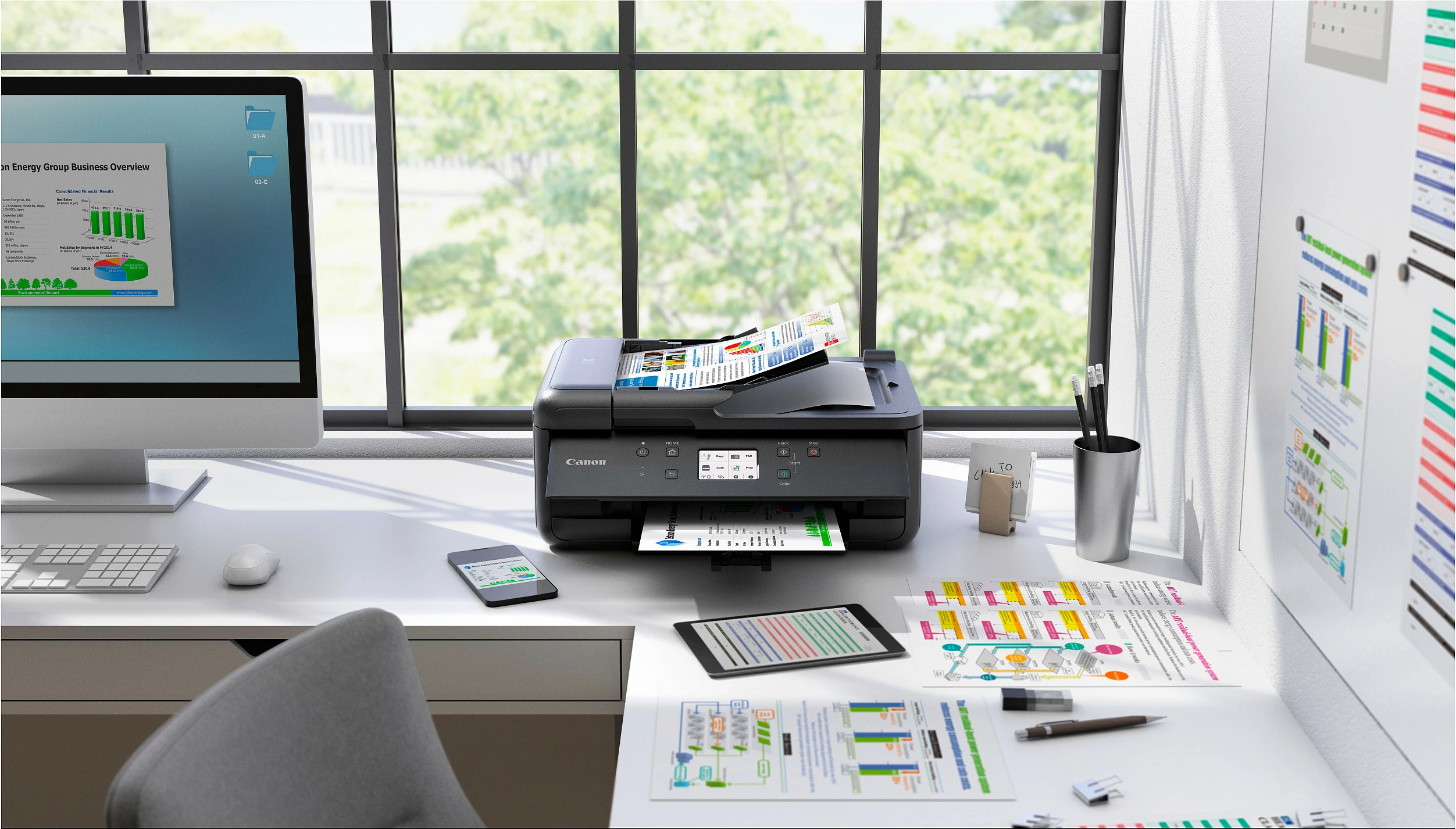 Printer multifunksional Canon PIXMA TR7650, Wi‑Fi, USB, duplex, ADF, i zi