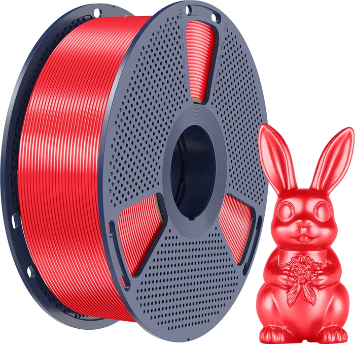 Filament për printim 3D Sunlu PLA+ Silk R 1.75mm ±0.02mm, e kuqe