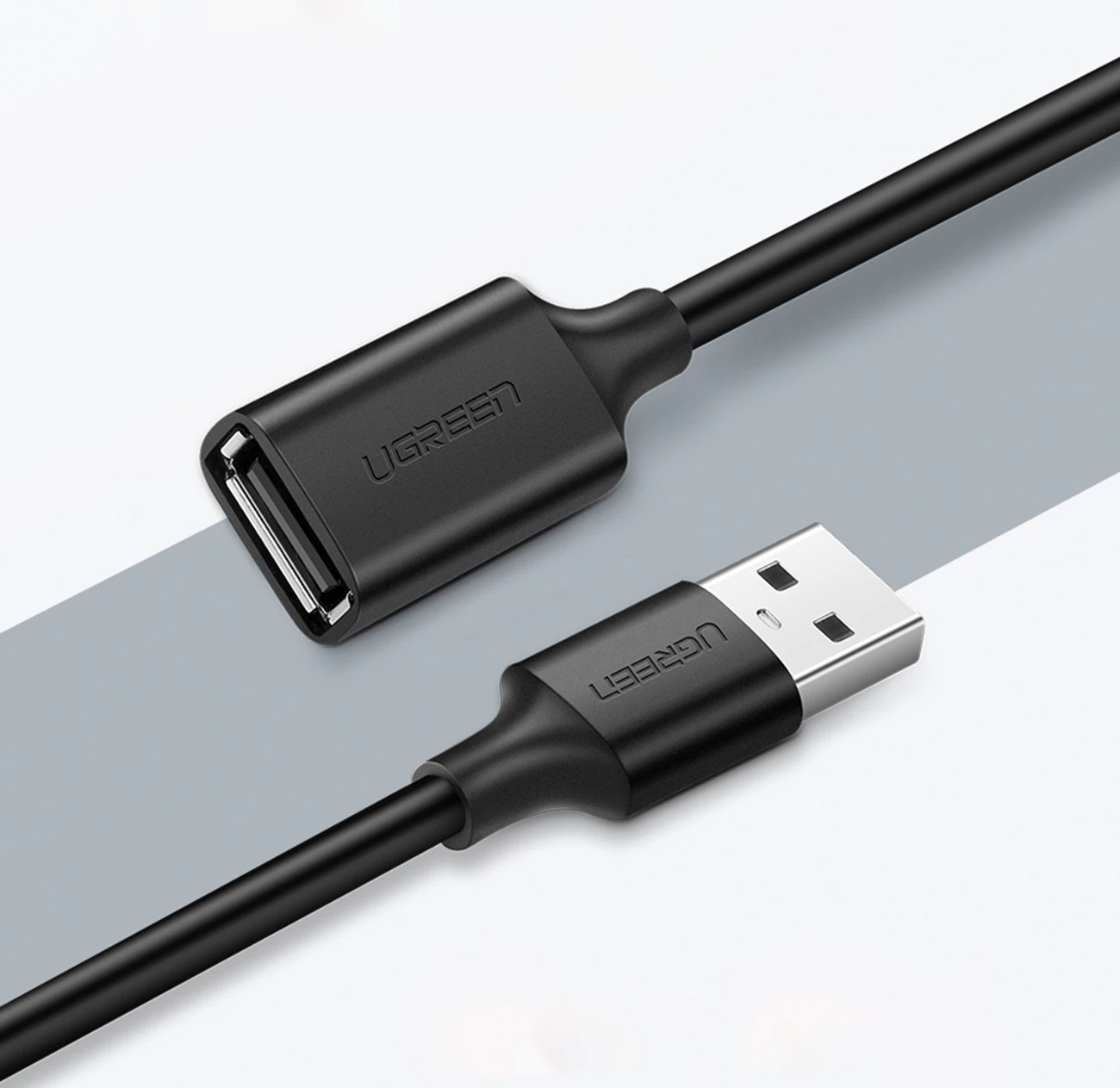 Kabllo zgjatuese USB Ugreen US103, 3m, USB 2.0, E zezë