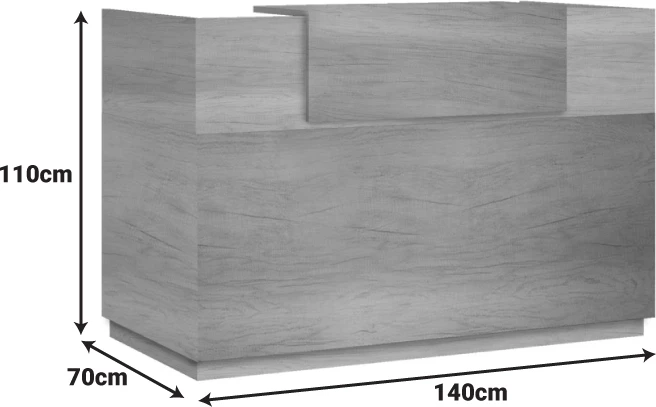 Banak recepsioni Lotus, ngjyrë lisi, 140x70x110cm