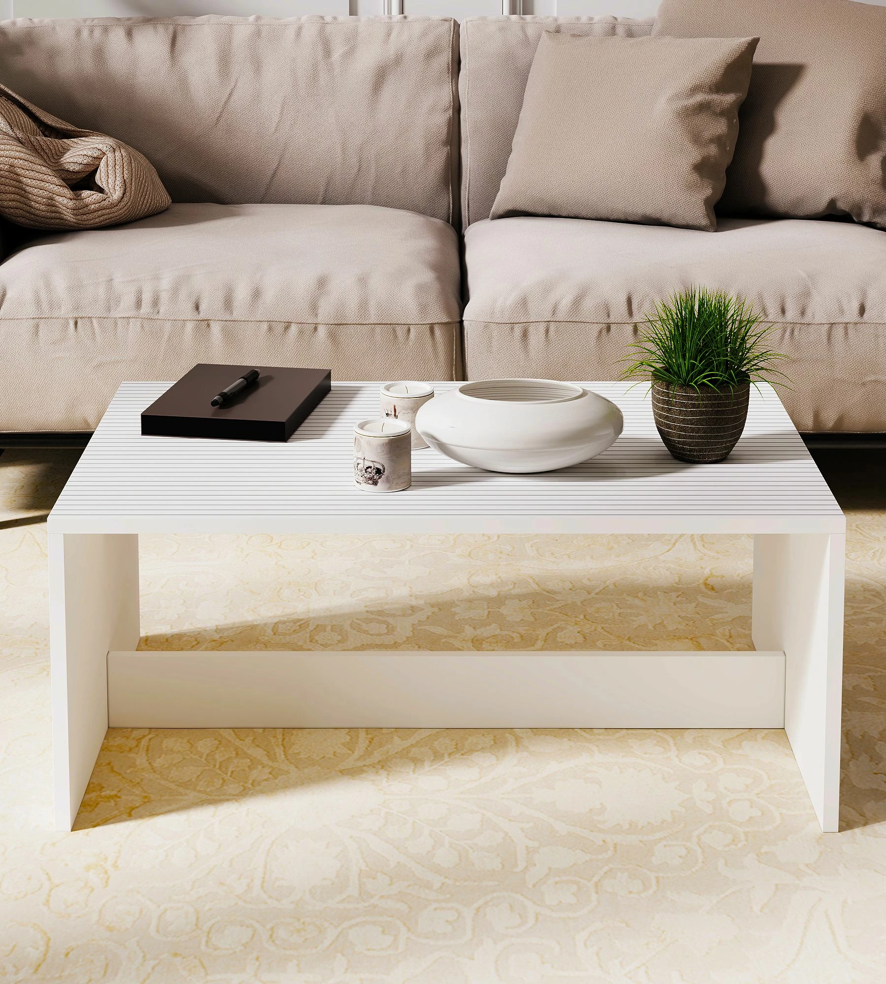 Tavolinë kafeje Skye Decor, Lenna, e bardhë