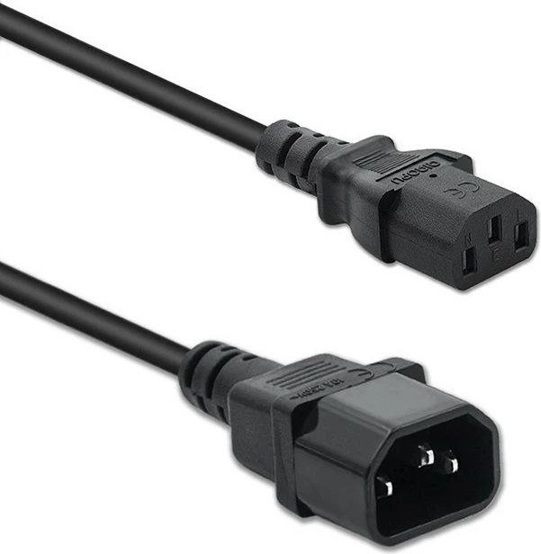 Kabllo energjie Qoltec 50459, IEC C13/C14, 1.5m, e zezë