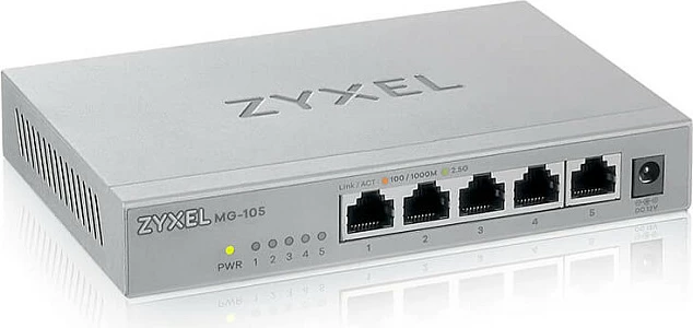 Switch Zyxel XMG-105, 5x 2.5G Ethernet, unmanaged, gri