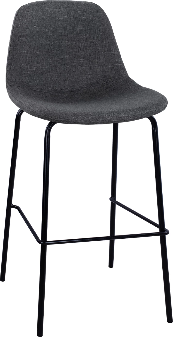 Karrige për bar FH9298.10, pëlhurë gri, këmbë metali, 47x51x96, set prej 4 copë