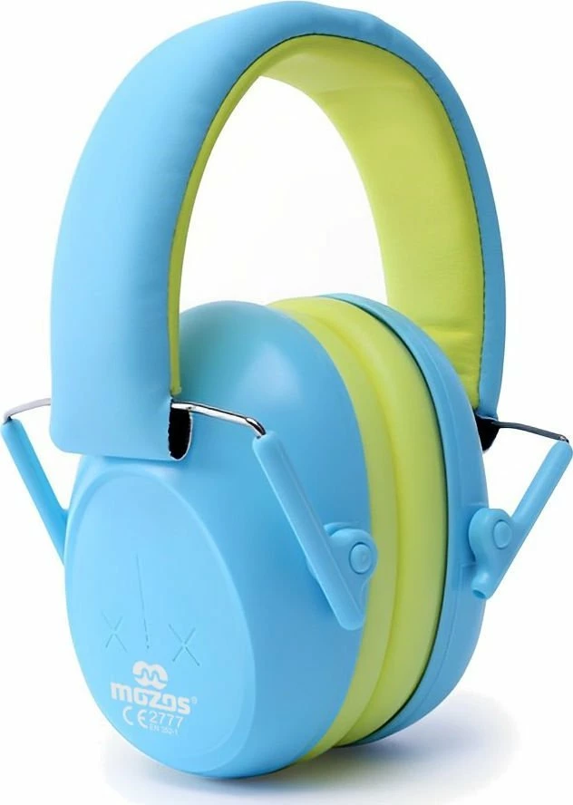 Kufje mbrojtëse kundër zhurmës për fëmijë Mozos KM-5, blu/jeshile