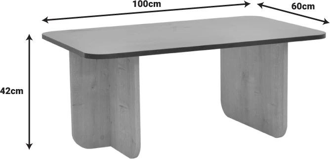Tavolinë kafeje Boca, ngjyrë lis-tullë, 100x60x42cm