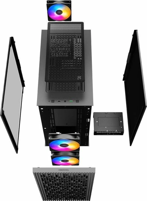 Kasë Deepcool MATREXX 40 3FS ARGB (DP-MATX-MATREXX40-3F) Micro-ATX Mini Tower, 3 ventilatorë 120 mm, xham i temperuar, e zezë