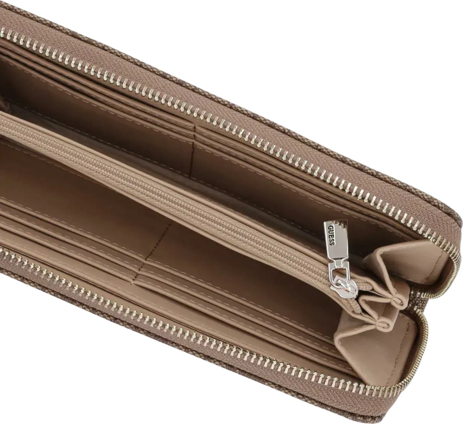 Portofol për femra Guess Brenton SLG Med Zip SWLG96 48146, latte