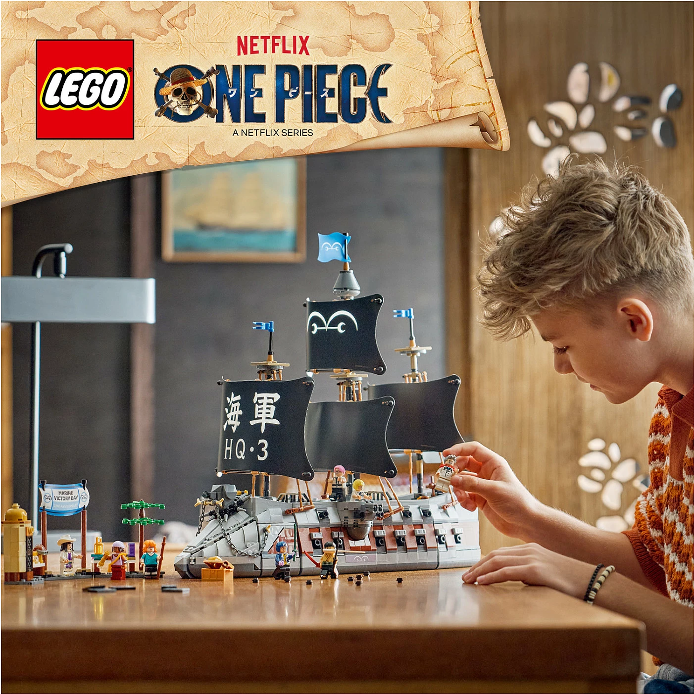 Set LEGO One Piece 75646 Garp’s Marine Battleship, 1705 pjesë, 9+
