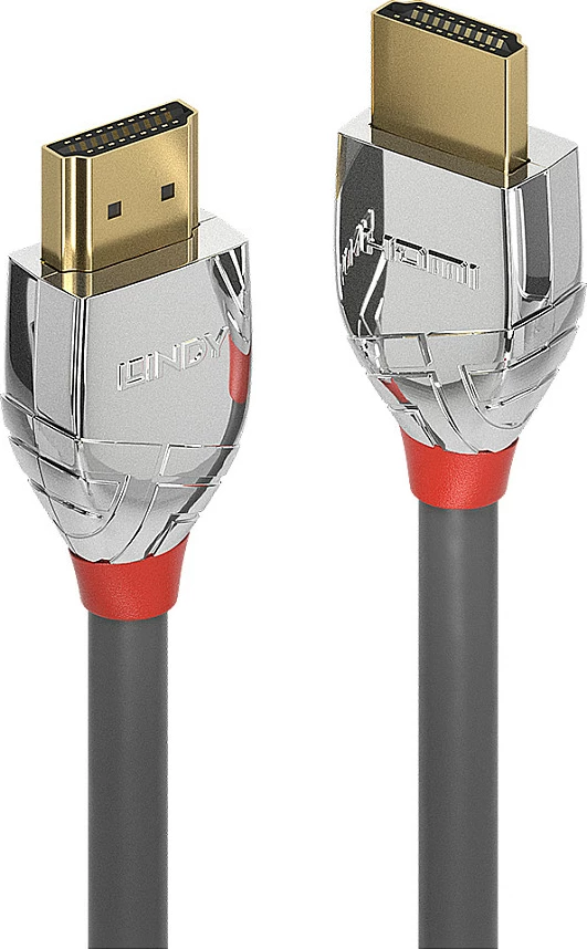 Kabllo HDMI Lindy Cromo Line 0.5m, High Speed HDMI 2.0, 4K@60Hz, e zezë/argjend