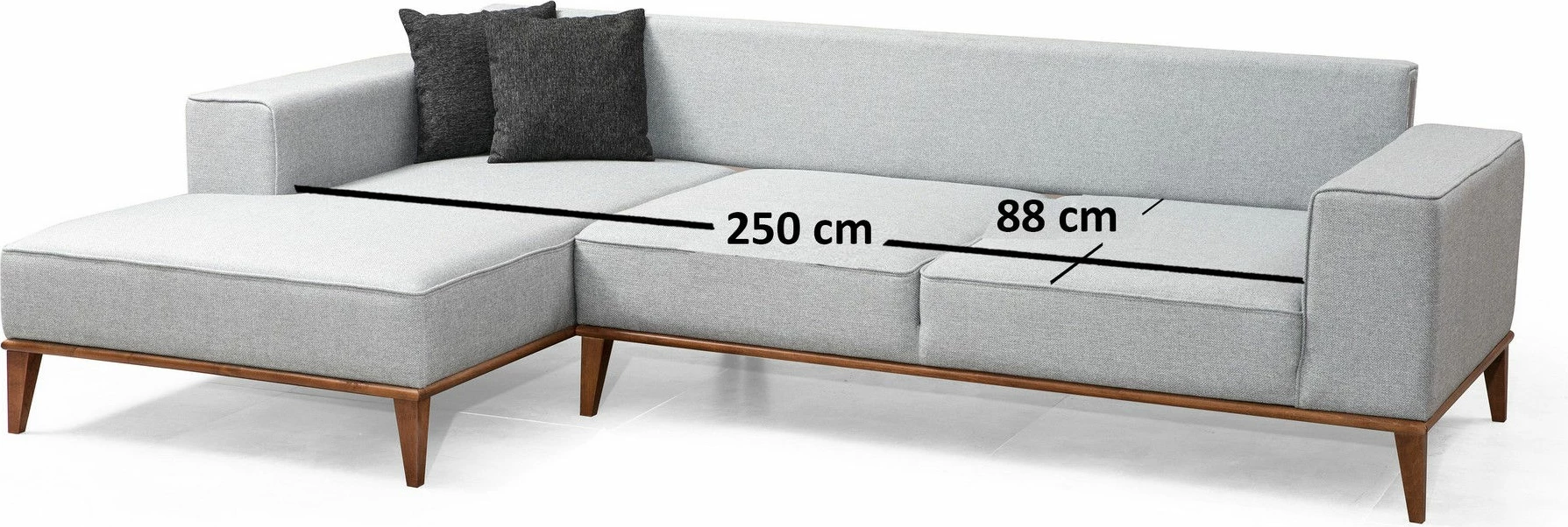 Kënd divan-krevat Atelier del Sofa, Montana kënd majtas (Chl+3R), ngjyrë gri e çelët