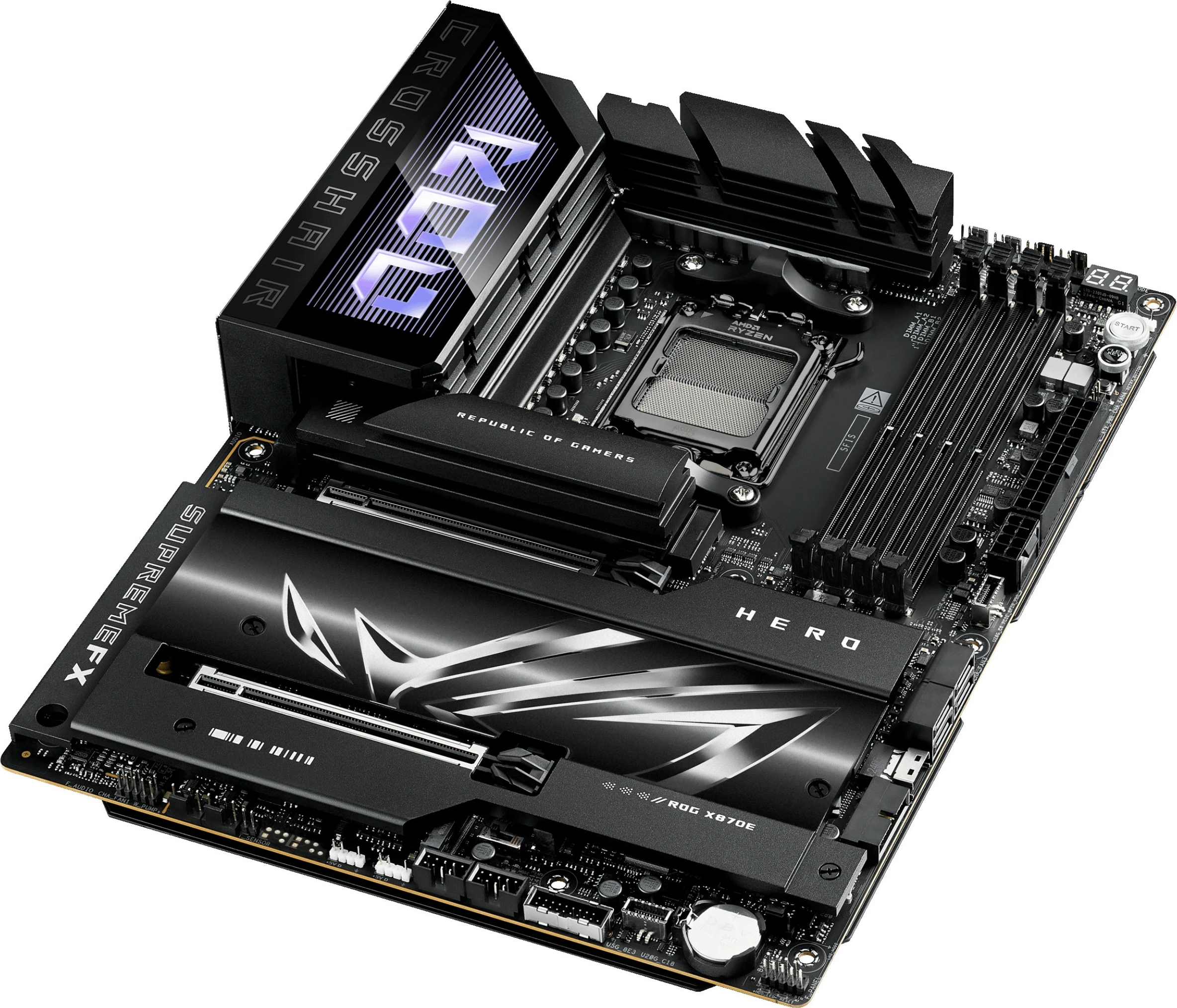 Pllakë amë ASUS ROG CROSSHAIR X870E HERO, AMD X870E, DDR5, ATX, Socket AM5, e zezë