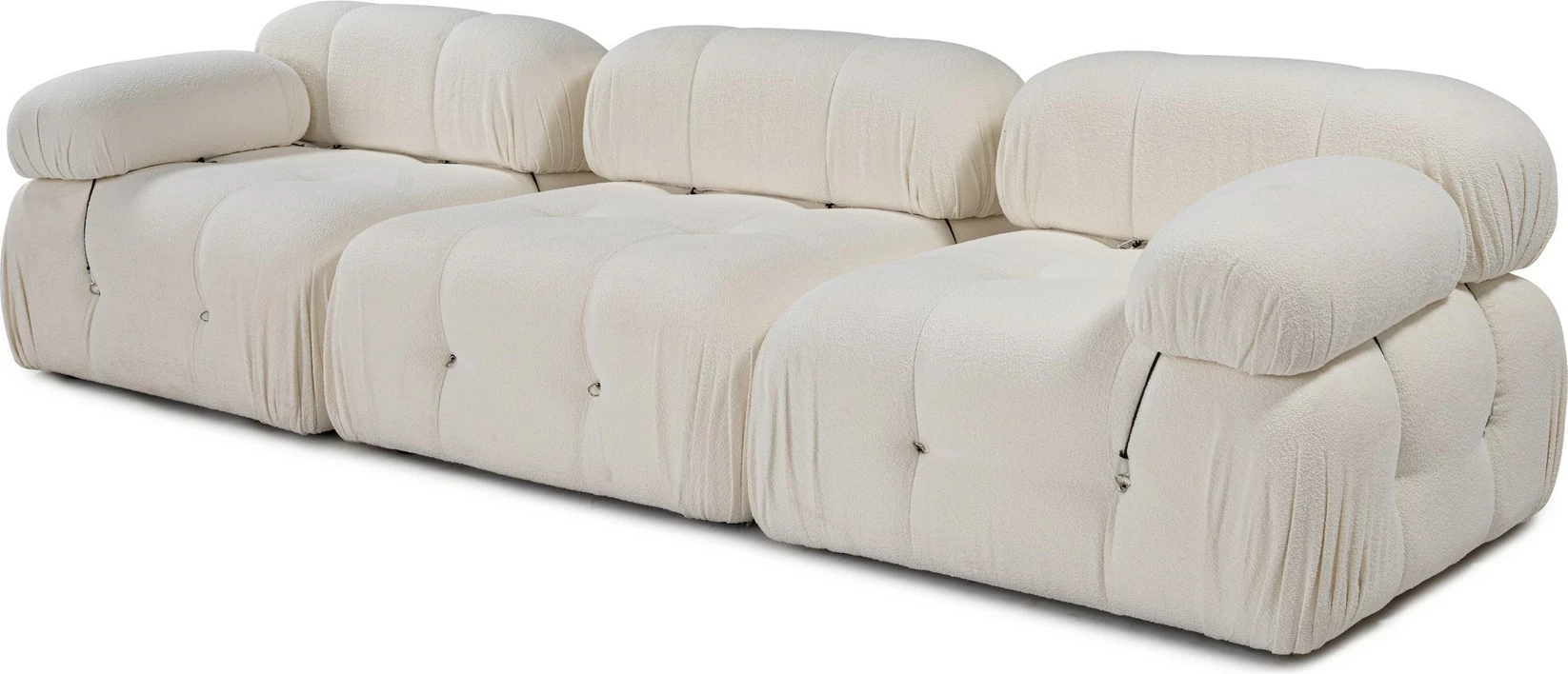 Divan treshe Atelier del Sofa, Bubble 3 vendësh, bouclette, i bardhë (3 pjesë)