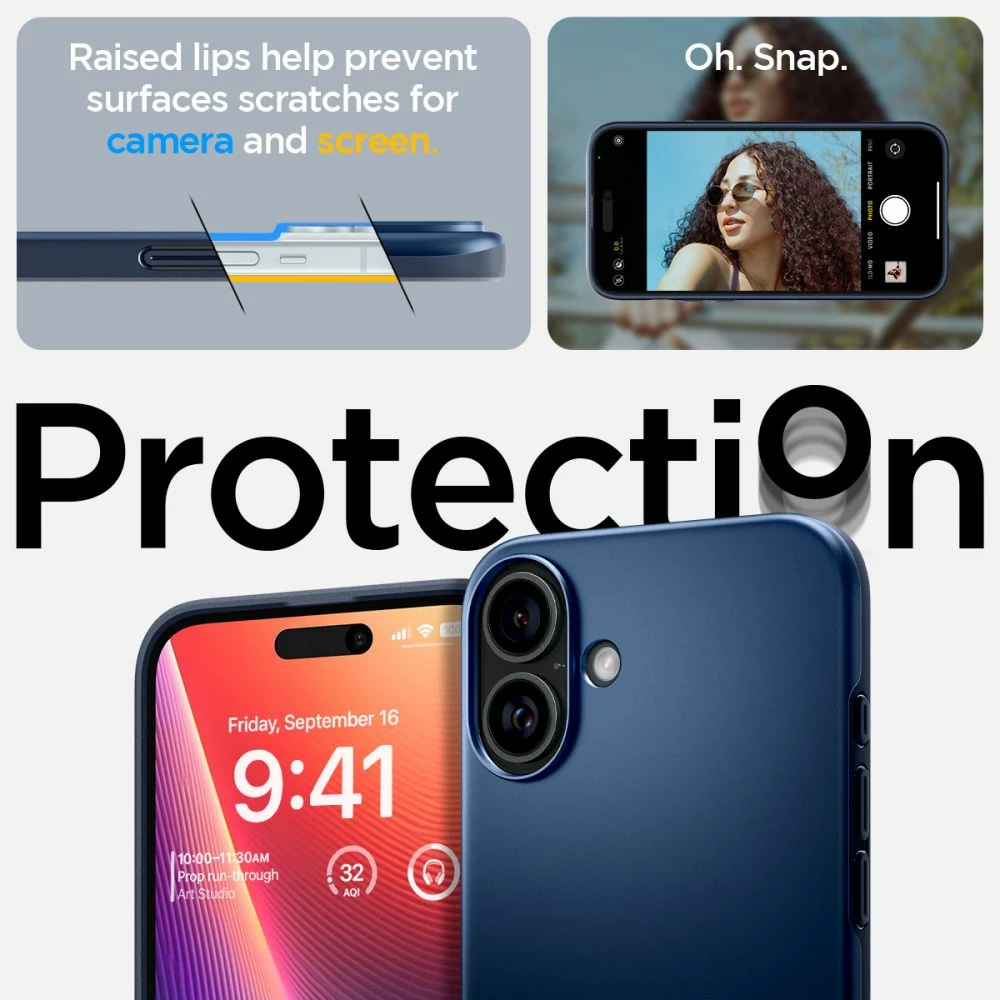 Mbështjellës Spigen Thin Fit MagSafe për iPhone 16, Kaltër