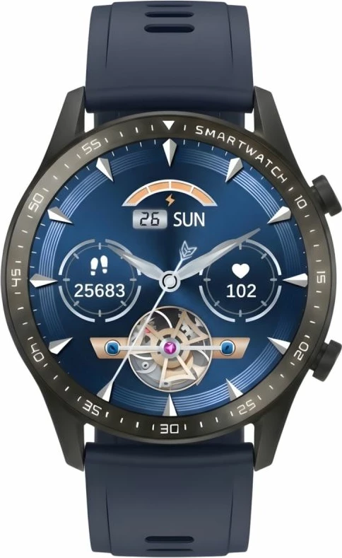 Smartwatch Gravity GT10-5, e zezë, 2 rripa