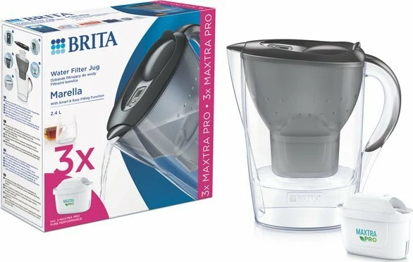 Bricë filtrimi uji Brita Marella 2.4 L + 3x MAXTRA PRO Pure Performance, grafit
