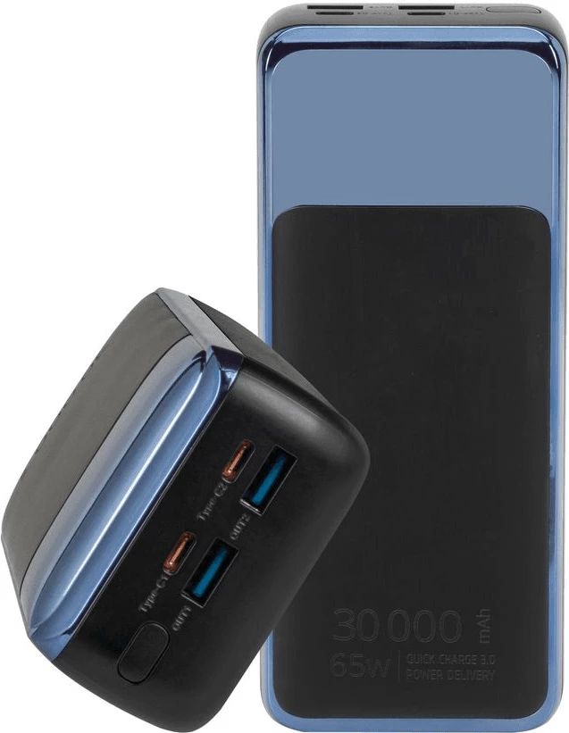 Powerbank RIVACASE VA1080 30000 mAh 65W (për laptop), i zi