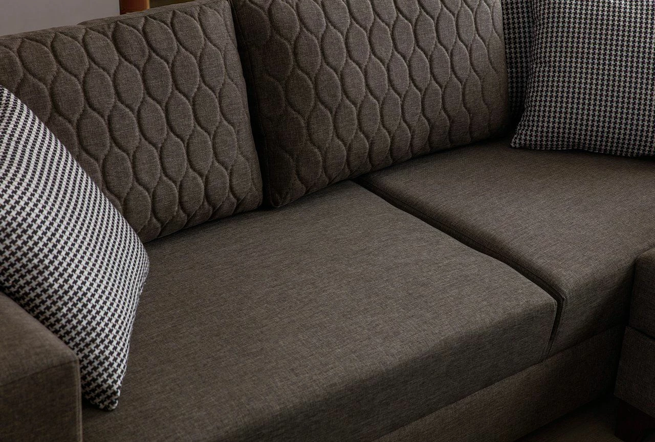 Kënd divan-krevat Atelier del Sofa, Loft, ngjyrë kafe, me 8 jastëkë