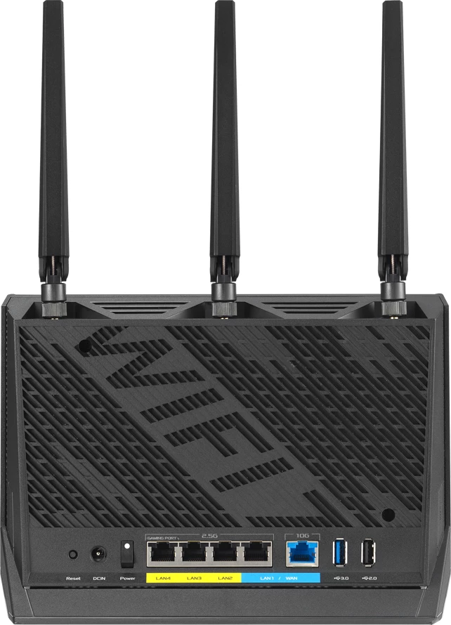 Ruter gaming ASUS RT-BE86U BE6800 WiFi 7 dy-bandësh, port 10G + 4x2.5G, i zi