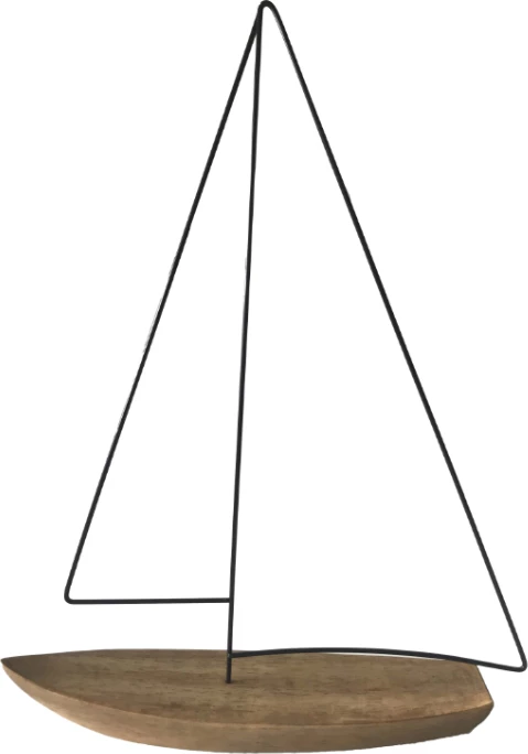 Dekor anije, polirezine, metal, natyrale, 31x7x41cm