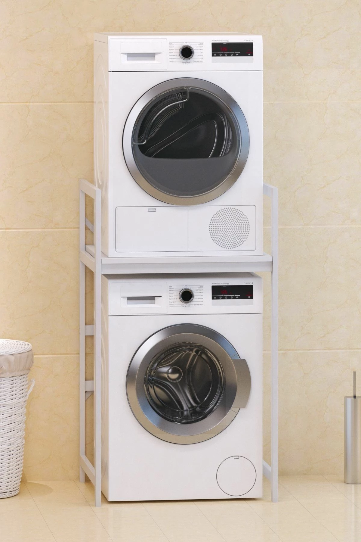 Dollap për lavatriçe, ngjyrë e bardhë, Skye Decor, C7