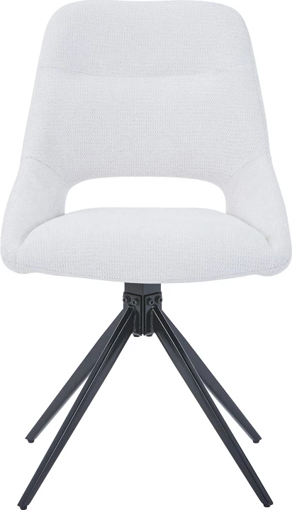 Set tavoline me karrige Gustas-Luciano I, gur i sinterizuar, ngjyrë mermeri të bardhë, pëlhurë bezhë, 120x60x75cm, 5 copë