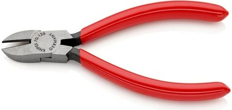 Prerës kabllosh Knipex 70 01 125, 125mm, çelik inox, dorezë plastike, kuqe
