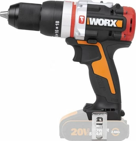 Trapan/vidhosës udaror me bateri Worx WX354.9 20V, brushless, 60Nm, 13mm, pa bateri/pa karikues, zi/portokalli, me aksesorë