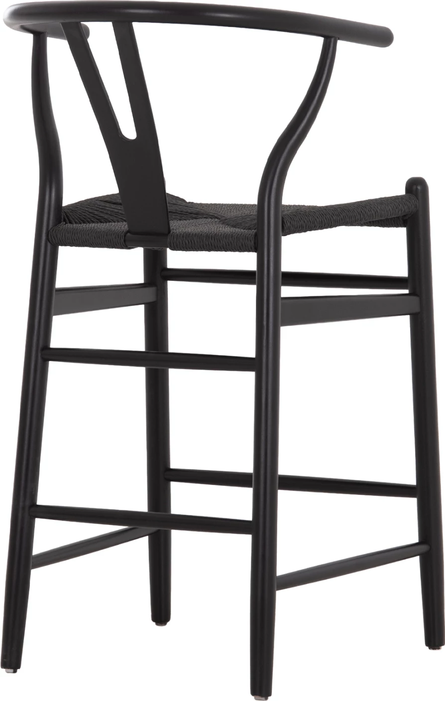 Karrige për bar BRAVE, shpinë wishbone, dru ahu, e zezë, FH9405.04, 48x53x100cm