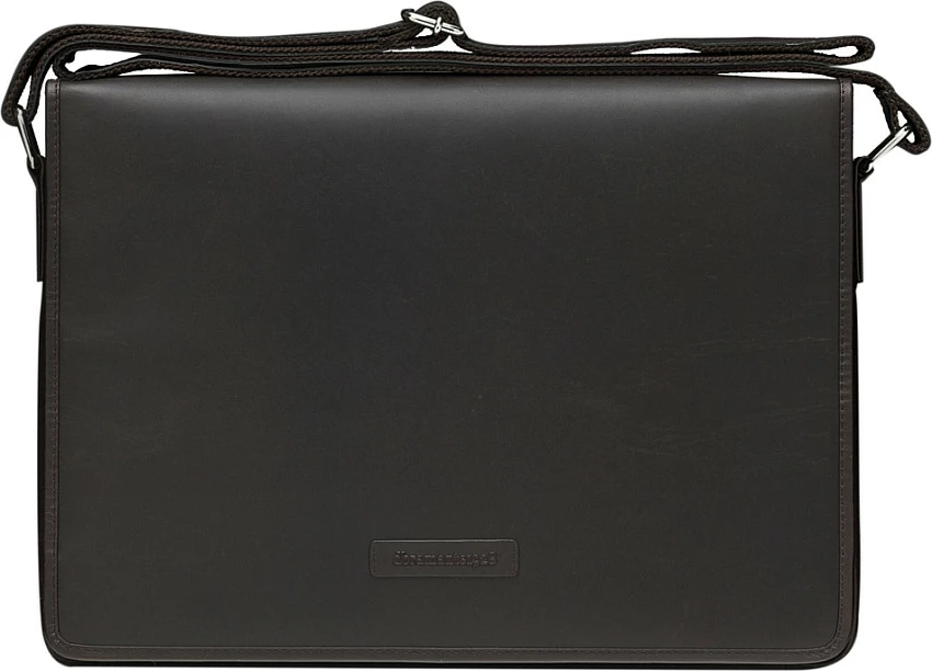 Çantë messenger për laptop dbramante1928 Marselisborg 14", lëkurë full-grain, rrip shpatulle, e zezë