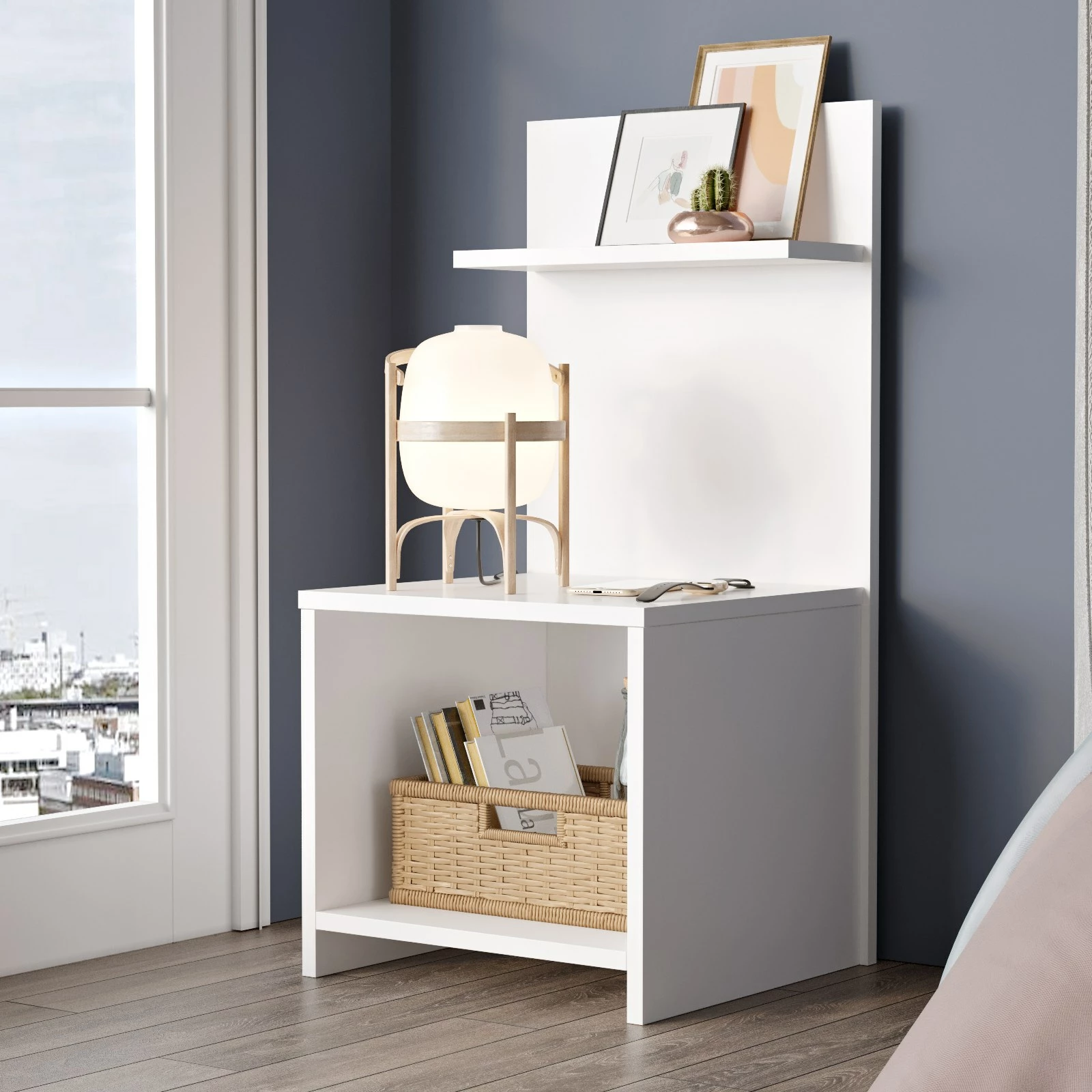 Komodinë Skye Decor, e bardhë, Ps1-W