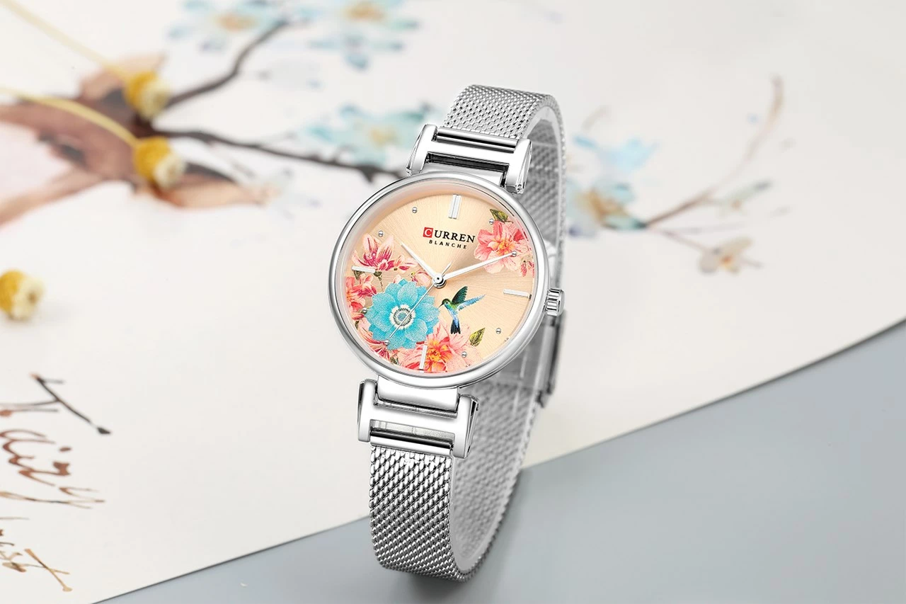 Orë dore për femra Curren 9053, argjendtë/ rose gold