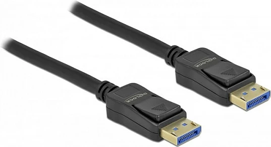 Kabllo DisplayPort DeLOCK 2.0, 5 m, 8K 60Hz, 40 Gbps, e zezë
