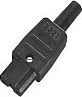 Konektor rryme Bachmann IEC 320 C13, 10A/250VAC, lidhje me vida, i zi