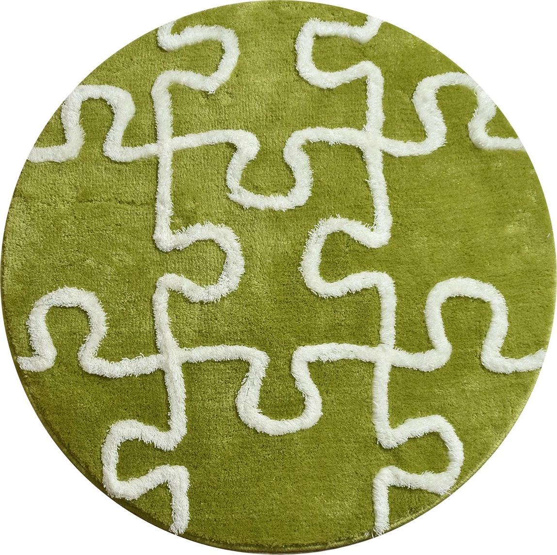 Tapet banje akrilik Mijolnir, model puzzle, ngjyrë e gjelbër, 90cm
