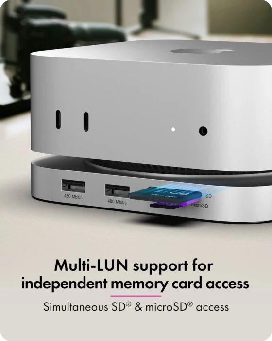 Stacion docking USB-C ICYBOX IB-DK100 7-në-1 me slot M.2 NVMe, HDMI, 3x USB-A, lexues SD/microSD, argjendtë, set