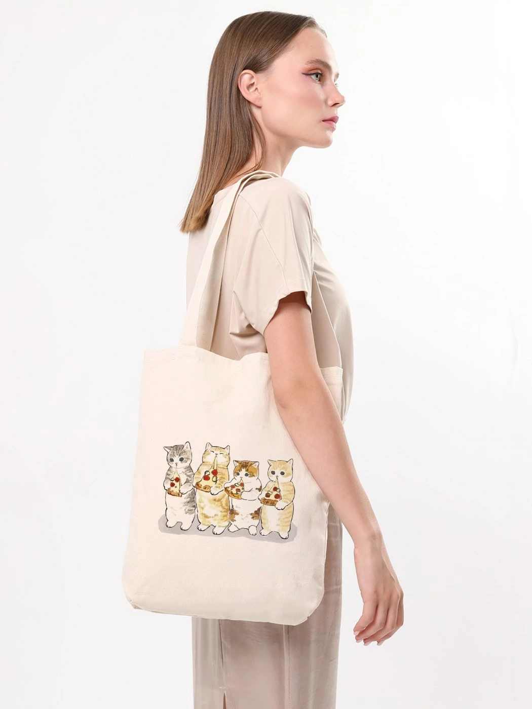 Torbë tote Zoozie Bags, krem, 1610