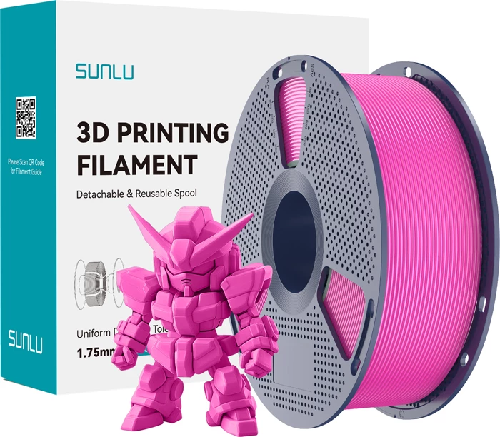 Filament PLA+ për printim 3D Sunlu PLA+ 2.0 M 1.75 mm ±0.02 mm magenta