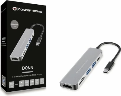 Docking station Conceptronic USB-C HDMI 2xUSB-A3.0 60WPD 15cm gri