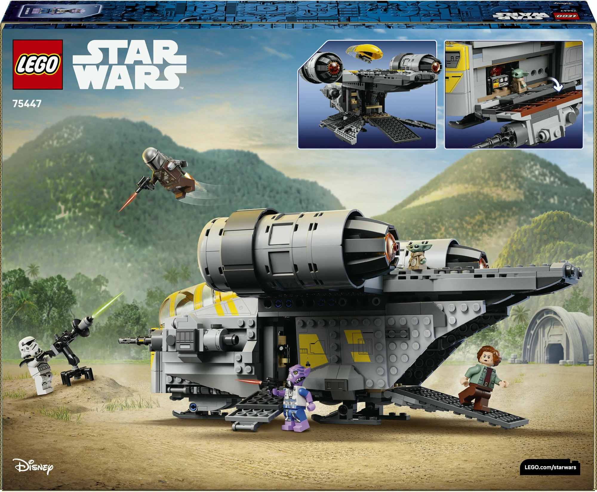 Set ndërtimi LEGO Star Wars The Razor Crest 75447, 930 copë, 10+ vjet, gri/verdhe