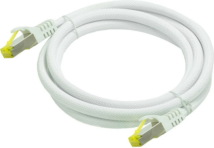 Kabllo rrjeti Python Series Cat.7 Patchkabel 5m, me thurje nylon, e bardhë