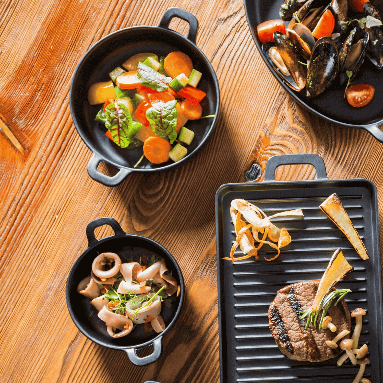 enë shërbimi melamine mini rrumbullake, Fine Dine Little Chef, 150x115x37 mm, e zezë