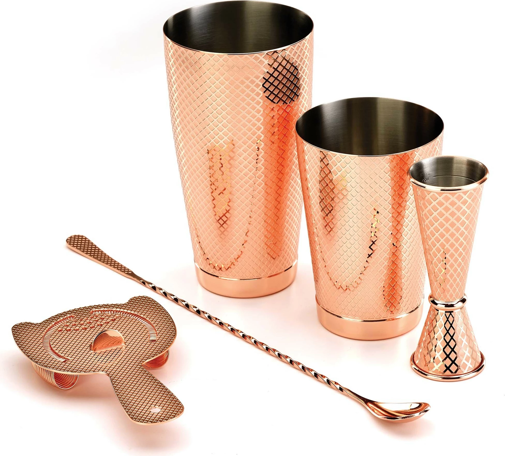 Jigger BarFly stil japonez 20/40 ml (shenja 10/30 ml) çelik inox i veshur me bakër, bakër