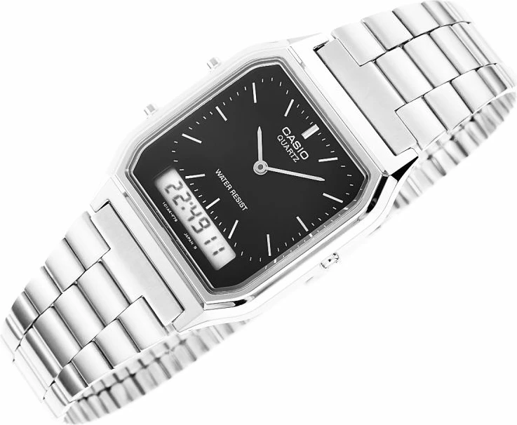 Orë dore për meshkuj Casio, argjend